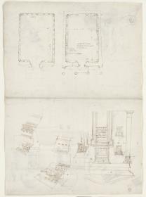 Grundriss und Aufriss von San Urbano della Caffarella bei der Porta San Sebastiano