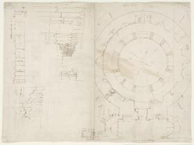 Architektonische details und Grundriss durch Santa Constanza