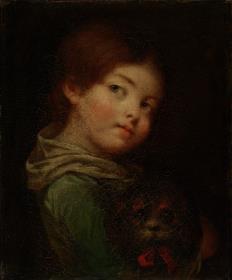 Kleines Mädchen mit Bologneser Hund
