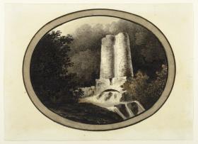 Waldlandschaft mit Denkmal
