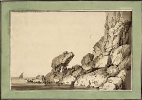 Felsige, nach rechts ansteigende Küste von Capri