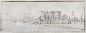 Das Schloss von Mainz vom Rhein aus