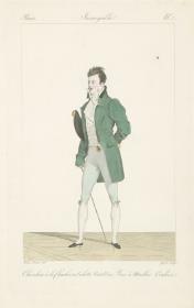 Incroyables et Merveilleuses: Tafel 7: chevelure à la Charles 12, culotte Vert d'eau