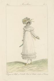 Incroyables et Merveilleuses: Tafel 8: chapeau de paille, robe de perkale