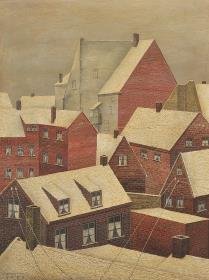 Hinterhäuser im Schnee