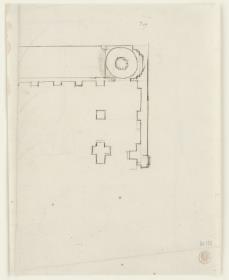 Grundrissteil der Villa Lante auf dem Gianicolo