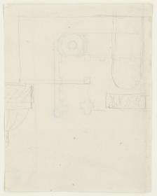 Skizze eines Wandteils der Villa Lante auf dem Gianicolo