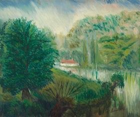 Flusslandschaft. Ufer der Vienne
