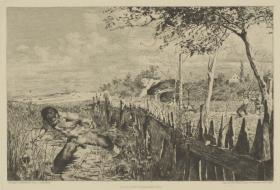 Auf der Flucht. Fliehender Faun
