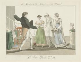 Le bon genre, No. 34: La marchande de modes, parodie de La Vestale