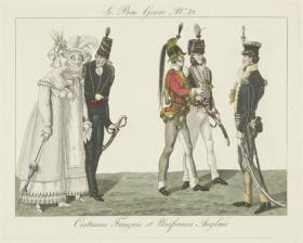 Le bon genre, No. 82: Costumes français et uniformes anglais