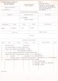 Exemples musicaux pour l'article de A. Daniélou "Non Verval coenting" et les mécanismes de l'audition