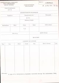 A copy of a television programme recorded during the conference 1966