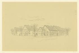 Warnemünde, Straßenecke mit Ladengeschäften
