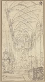 Der Chor des Veitsdoms in Prag mit Festdekoration