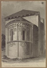 Schöngrabern in Niederösterreich. Choransicht der romanischen Pfarrkirche