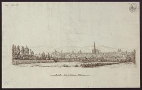 Ansicht von Wien vom Garten des Belvedere aus