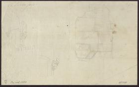 Burg Lichtenstein bei Wien. Detailstudie und Grundriss