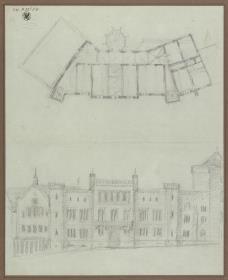 Erfurt. Rathaus. Grundriss und Fassade