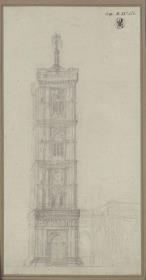 Berlin, Spittelmarkt. Entwurf zur Gertraudenkirche. Turm