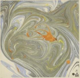 Marmorpapier (mit Vogelmotiv)
