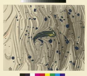 Marmorpapier mit stilisiertem Fisch