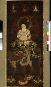 Kasuga-Wakamiya Schreingottheit in Manifestation des Bodhisattva Manjusri (Monju bosatsu)