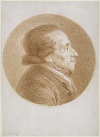 Moses Mendelssohn nach rechts im Rund