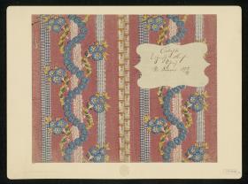 Kattunpapier (Einband für eine Akte mit Etikett, 1784/1785)