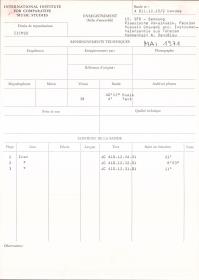 15. SFB-Sendung Klassische Vokalmusik, Persien: Hussein Ghavami acc. Instrumentalensemble aus Teheran