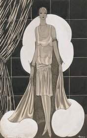 Tanzkleid mit Pelzcape, Vogue Schnittmuster für Michels Seidenhaus