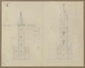 Rathenow. St. Andreaskirche. Zwei Entwürfe zum Turm.