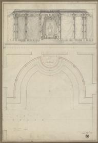 Merseburg. Schloss. Entwurf zur Dekoration eines Saales anlässlich der Huldigungsfeierlichkeiten für Friedrich Wilhelms III. von Preußen