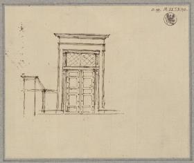 Potsdam-Sanssouci. Schloss Charlottenhof. Tür der Rückfront
