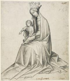 Sitzende Maria mit Kind