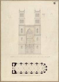 Berlin. Friedrichswerdersche Kirche. Ausgeführter Entwurf. Aufriss und Grundriss