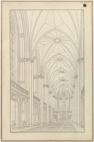 Berlin. Friedrichswerdersche Kirche. Ausgeführter Entwurf. Perspektivische Innenansicht