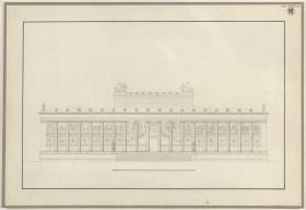 Berlin. Altes Museum am Lustgarten. Aufriss der Hauptfassade