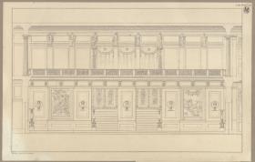 Berlin. Schauspielhaus auf dem Gendarmenmarkt, Konzertsaal. Längsschnitt