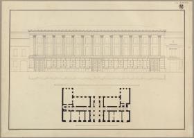 Berlin. Artillerie- und Ingenieursschule. Grundriss und Aufriss