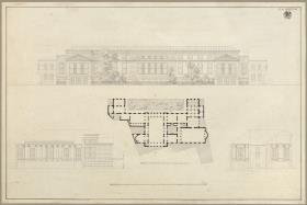 Potsdam. Zivilcasino. Grundriss, Aufriss und Schnitte