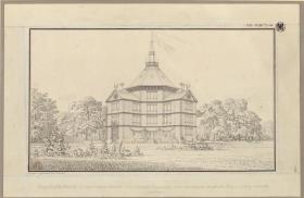 Ostrowo (Ostrów Wielkopolski), ehemals Regierungsbezirk Posen (Województwo Wielkopolskie). Jagdschloss Antonin. Perspektivische Ansicht