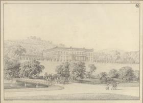 Kressendorf (Krzeszowice) bei Krakau. Schloss. Perspektivische Ansicht