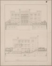 Kurnik (Kórnik), Regierungsbezirk Posen (Województwo Wielkopolskie. Schloss. Seitenansicht