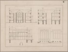 Kurnik (Kórnik), Regierungsbezirk Posen (Województwo Wielkopolskie). Schloss. Schnitte und Details