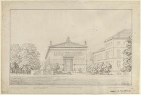 Berlin. Entwurf zur Singakademie mit Kastanienwäldchen. Ansicht von der Neuen Wache