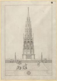 Berlin. Entwurf zum Kreuzbergdenkmal. Ansicht