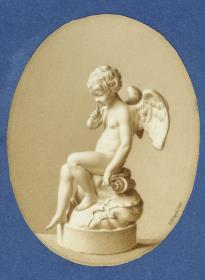 Statue eines sitzenden Amors, nach links