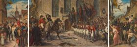 Einzug der Deutsch-Englischen Legion in Hannover. Studie für das  dreiteiligen Wandgemäldes im Sitzungssaal des Ständehauses in Hannover