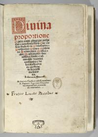 Luca Pacioli di Borgo S. Sepolco: Divina Proportione - Opera a tutti glingegni perspi ... A. Paganius: Venedig 1509